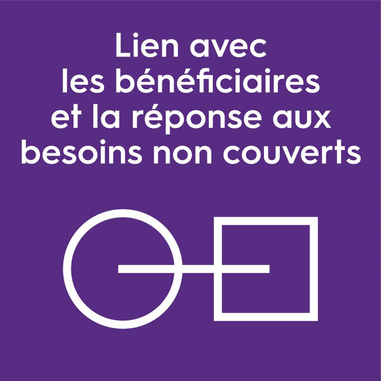 Lien avec les bénéficiaires et la réponse aux besoins non couverts